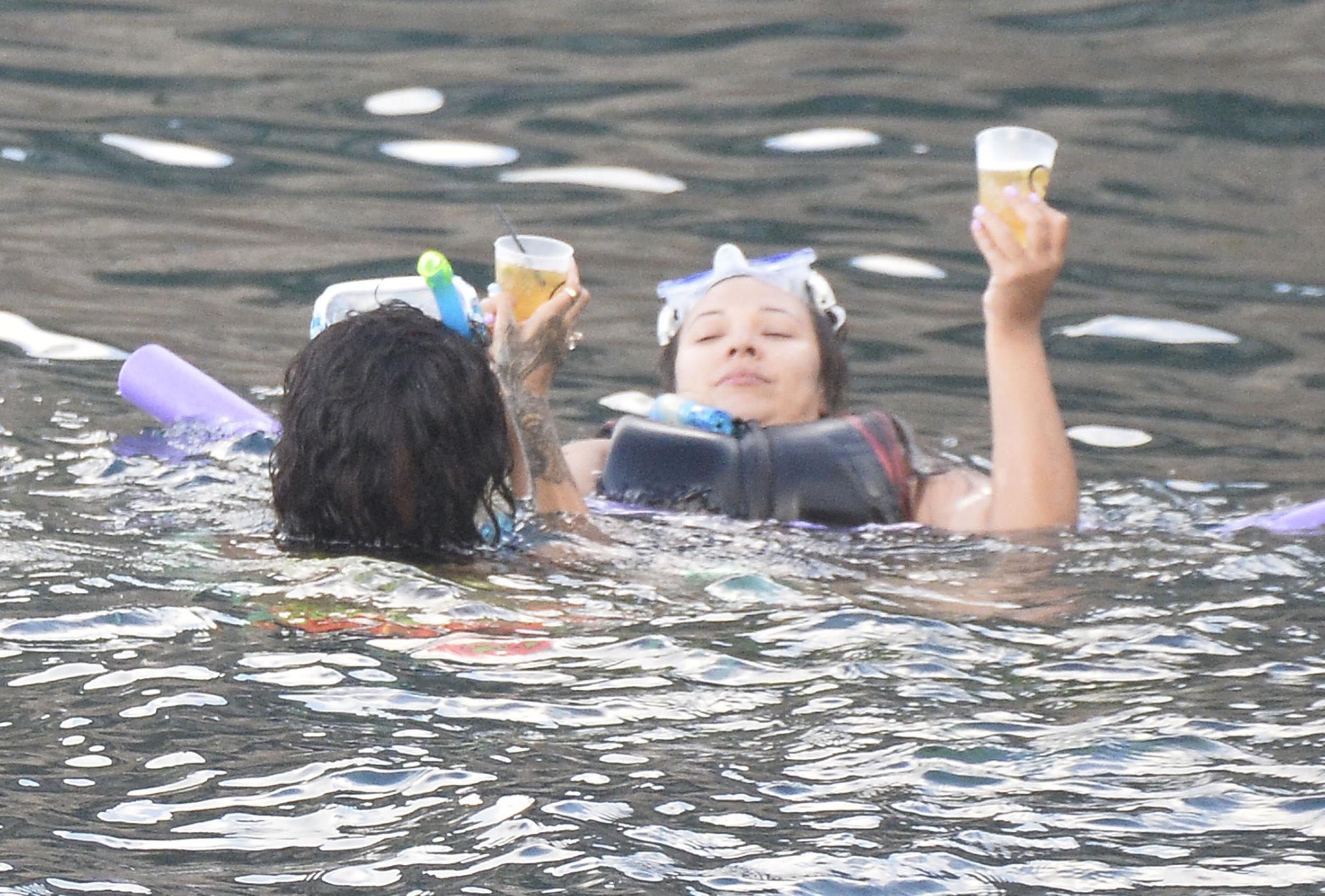 Rihanna enjoying a break on a yacht in Ponza August 29, 2014