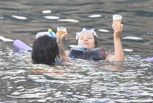 Rihanna enjoying a break on a yacht in Ponza August 29, 2014
