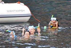 Rihanna enjoying a break on a yacht in Ponza August 29, 2014