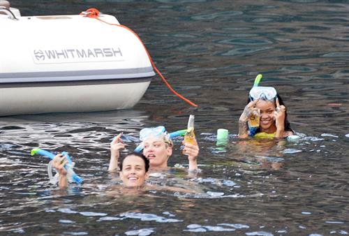 Rihanna Bikini Pictures Rihanna enjoying a break on a yacht in Ponza August 29, 2014