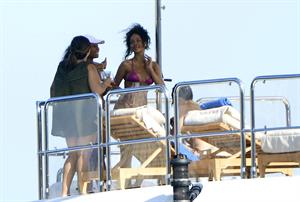 Rihanna enjoying a break on a yacht in Ponza August 29, 2014