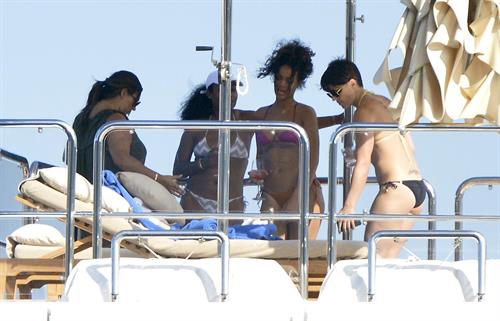 Rihanna enjoying a break on a yacht in Ponza August 29, 2014
