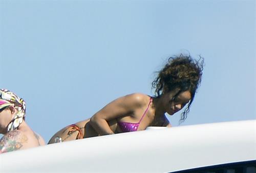 Rihanna enjoying a break on a yacht in Ponza August 29, 2014
