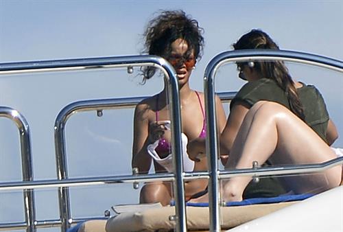 Rihanna enjoying a break on a yacht in Ponza August 29, 2014