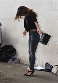 Nicole Scherzinger arriving at BBC Radio 1 studio August 26, 2014
