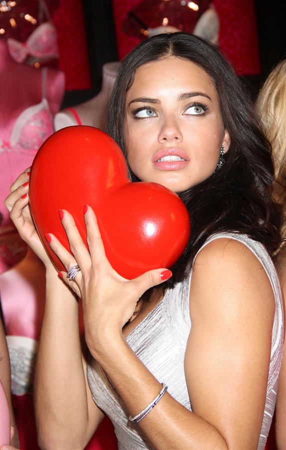 Adriana Lima at Victoria's Secret Valentines Day promotional event at Victorias Secret Soho in New York 