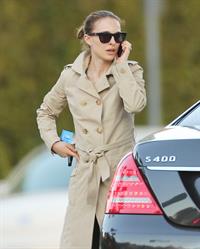 Natalie Portman heads to a meeting in her trench coat at an office in Century City January 17, 2013 