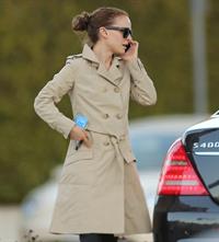 Natalie Portman heads to a meeting in her trench coat at an office in Century City January 17, 2013 