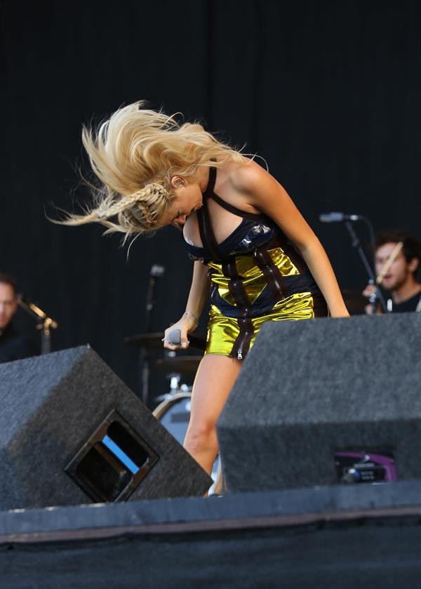 Pixie Lott performing on Day 2 of the V Festival at Weston Park August 17, 2014