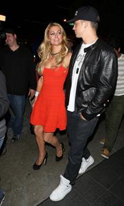 Paris Hilton enjoys a night out with her boyfriend in Beverly Hills on June 6, 2013
