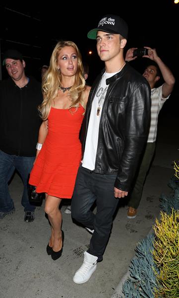Paris Hilton enjoys a night out with her boyfriend in Beverly Hills on June 6, 2013