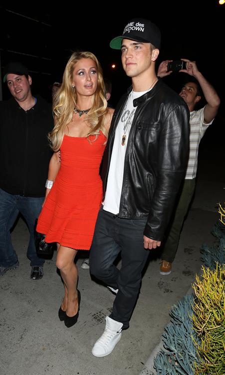Paris Hilton enjoys a night out with her boyfriend in Beverly Hills on June 6, 2013