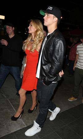 Paris Hilton enjoys a night out with her boyfriend in Beverly Hills on June 6, 2013