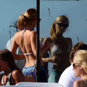 Paris Hilton a party on the beach in Malibu July 27, 2013