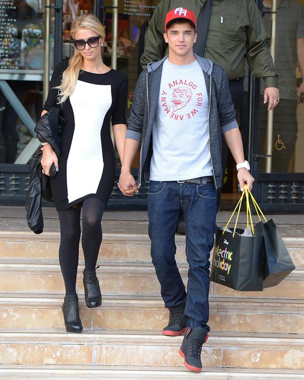 Paris Hilton and Her Boyfriend River Viiperi Shop at Barneys New York on December 15, 2012 