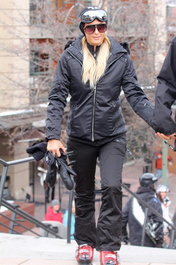 Paris Hilton enjoying a day in the mountains of Aspen December 18, 2012 