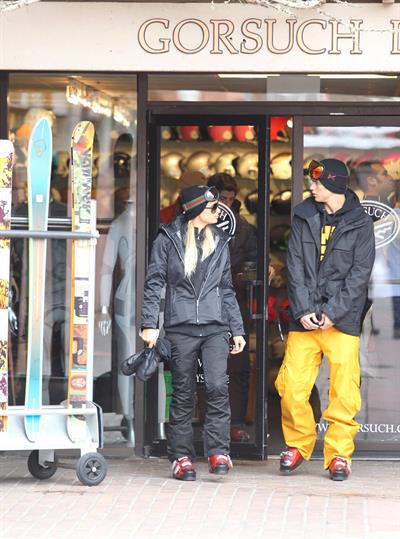 Paris Hilton enjoying a day in the mountains of Aspen December 18, 2012 