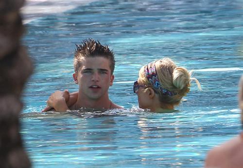 Paris Hilton poolside at their Miami hotel December 7-2012 