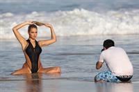 Madison Edwards during a photoshoot on Tamarama Beach in Sydney on August 23, 2017