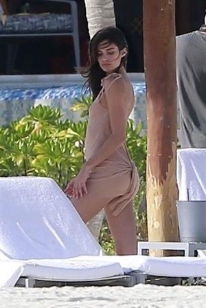 Sara Sampaioin Playa del Carmen, Mexico on December 17, 2017