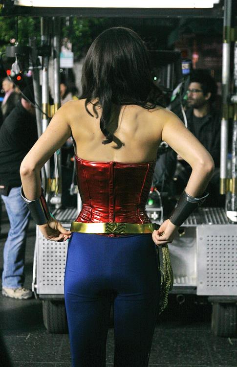 Adrianne Palicki on Wonder Woman set 3/31/2011 