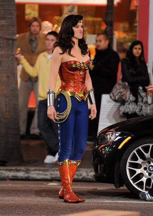 Adrianne Palicki on Wonder Woman set 3/29/2011 