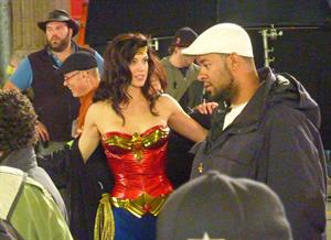 Adrianne Palicki on Wonder Woman set 3/29/2011 