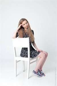 Long haired teen Areana Fox posing with lingerie and nude