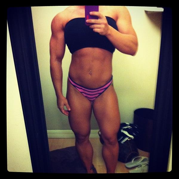 Danielle Gardner in a bikini taking a selfie