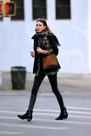 Alexa Chung Peels restaurant in the East Village in NYC, December 20, 2013