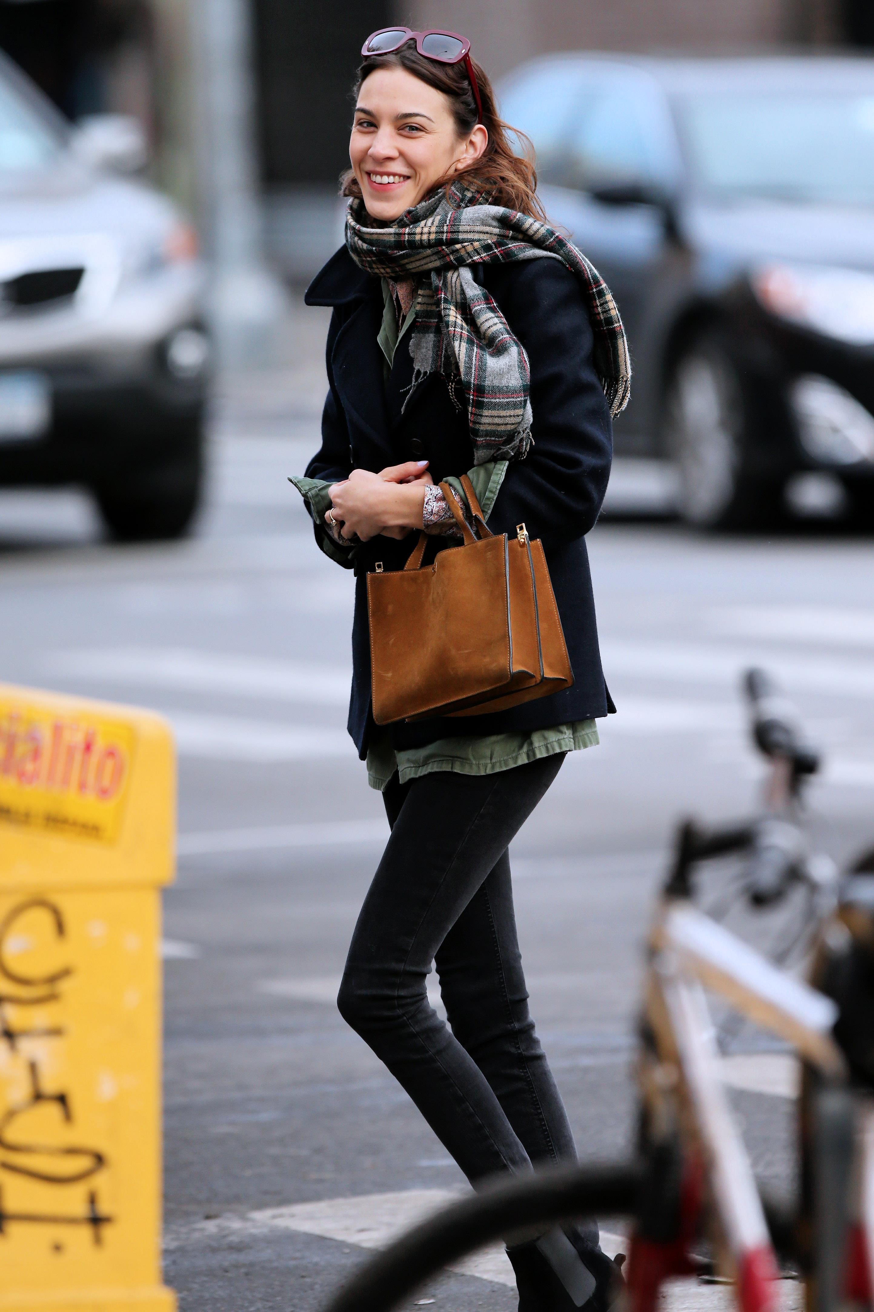 Alexa Chung Peels restaurant in the East Village in NYC, December 20, 2013