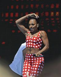 Alexandra Burke on the beach in Weston Super Mare 1/7/2012