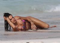 Alessandra Ambrosio in a bikini for a Victoria's Secret photo shoot on July 22, 2010 in St. Barts