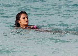 Alessandra Ambrosio in a bikini for a Victoria's Secret photo shoot on July 22, 2010 in St. Barts