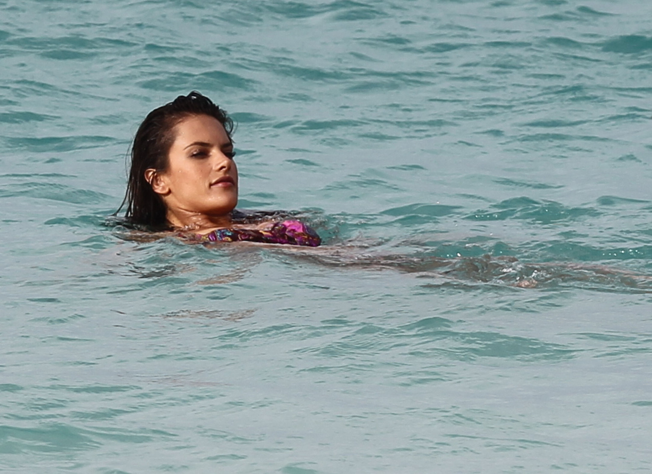 Alessandra Ambrosio in a bikini for a Victoria's Secret photo shoot on July 22, 2010 in St. Barts