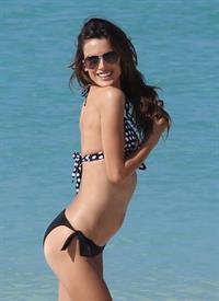 Alessandra Ambrosio in a bikini at a Victoria's Secret shoot in St Barth on October 10, 2010