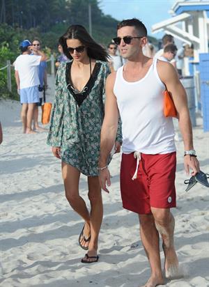 Alessandra Ambrosio – beach candids in Miami 12/6/13  