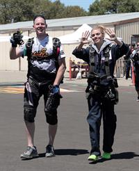 AnnaLynne McCord skydives from 18,000 feet at a charity event, Lompoc August 16, 2014
