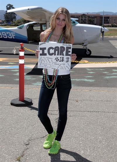 AnnaLynne McCord skydives from 18,000 feet at a charity event, Lompoc August 16, 2014