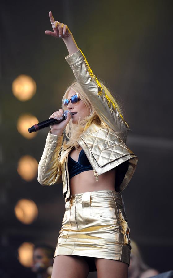 Pixie Lott performing on Day 1 of the V Festival at Hylands Park on August 16, 2014