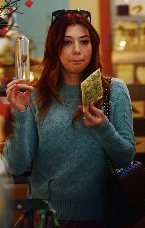 Alyson Hannigan Picks out some gifts at New Stone Age in Los Angeles (January 29, 2014) 