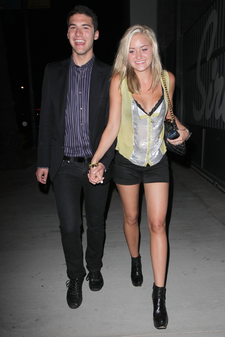 Amanda Michalka leaves a club with a friend in Los Angeles on August 7, 2010 