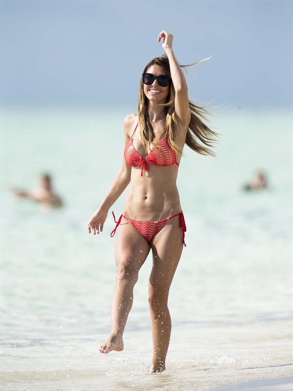 Audrina Patridge in a bikini in Miami Beach shooting a segment for 1st Look on August 12, 2014