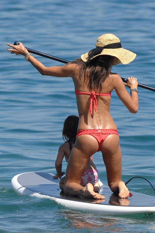Alessandra Ambrosio in a red bikini in Maui on August 13, 2014