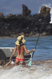 Alessandra Ambrosio in a red bikini in Maui on August 13, 2014