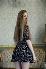 Teen with super long hair Areana Fox masturbating with dildo