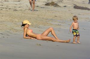 Alessandra Ambrosio has a family fun day at the beach in Malibu