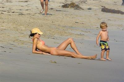 Alessandra Ambrosio has a family fun day at the beach in Malibu