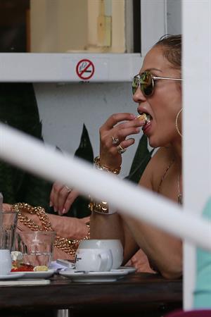 Jennifer Lopez and Leah Remini shopping at Fred Segal in Los Angeles on July 30, 2014