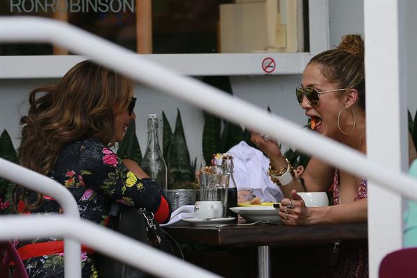 Jennifer Lopez and Leah Remini shopping at Fred Segal in Los Angeles on July 30, 2014